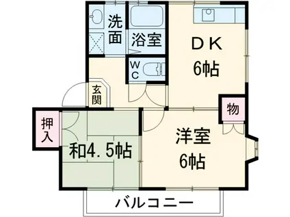 メゾフラットA(2DK/1階)の間取り写真