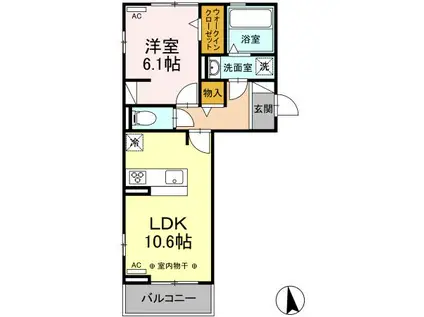 シャルマン・ペッシェⅡ(1LDK/3階)の間取り写真