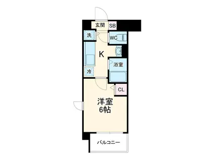 フォレストコート湘南(1K/4階)の間取り写真