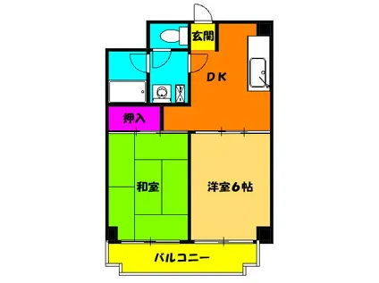 メゾンコリーヌⅡ(2DK/3階)の間取り写真