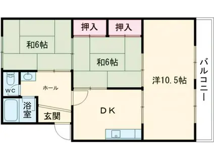 末広ハイツ(3DK/2階)の間取り写真