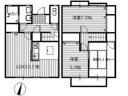 京浜東北・根岸線 北浦和駅 徒歩7分 2階建 築34年(3LDK)の間取り写真