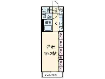 リブリ・グランドゥール(1K/3階)の間取り写真