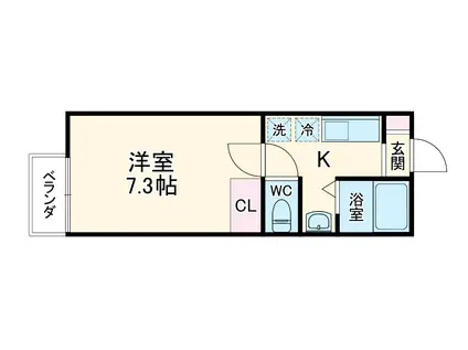 カーサ宮崎台A棟(1K/2階)の間取り写真