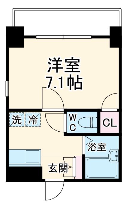 エシッド行徳(1K/1階)の間取り写真