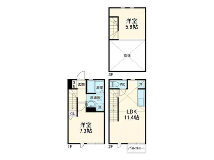 Villetta(ヴィレッタ)(2LDK)の間取り写真