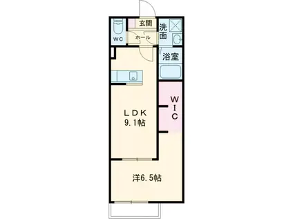 つばめハウス六町(1LDK/1階)の間取り写真