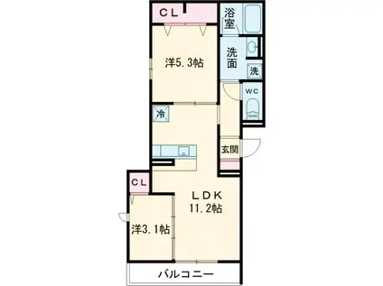 D-PRECIOUS高野台(2LDK/2階)の間取り写真