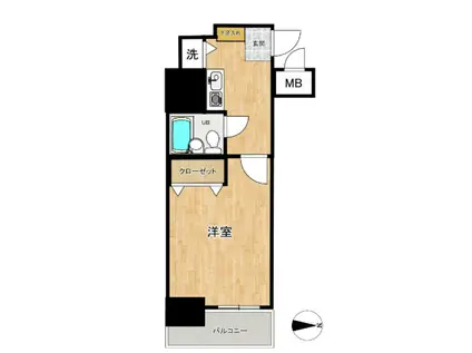 ライオンズマンション千葉東(1K/1階)の間取り写真