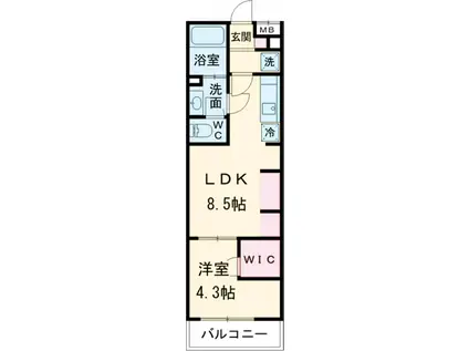 リブリ・足立区竹の塚6(1LDK/1階)の間取り写真