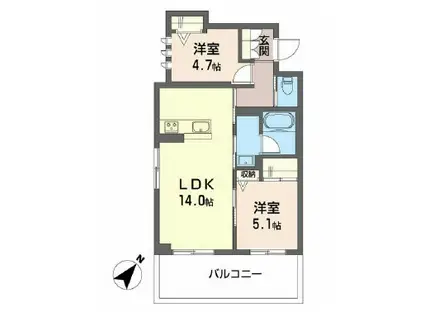 ドルフアルジョン(2LDK/2階)の間取り写真