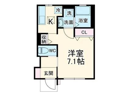 SUNNY GABLES(1K/1階)の間取り写真