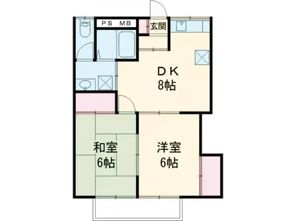 アルスK&T-Ⅱ(2DK/2階)の間取り写真