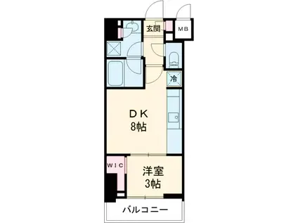 クレストコート北千住レジデンス(1LDK/4階)の間取り写真