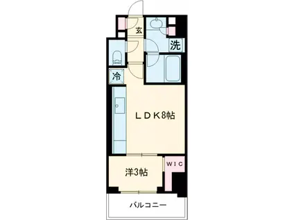 クレストコート北千住レジデンス(1LDK/4階)の間取り写真