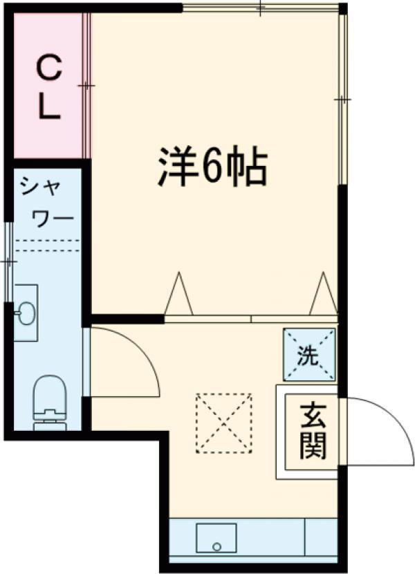 駒沢ハウス(1K/1階)の間取り写真