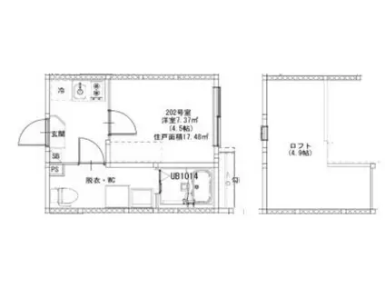 MJ TERRACE TAKASAGO(ワンルーム/2階)の間取り写真