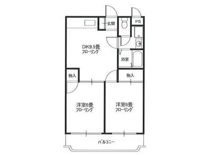 パストラルマンションMⅡ(2DK/4階)の間取り写真