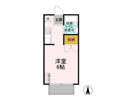 グリーンプラザA棟(ワンルーム/1階)の間取り写真