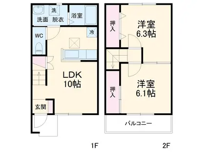 Primal Gold Ⅱ(2LDK)の間取り写真