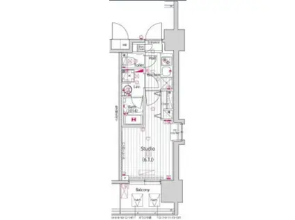 グランド・ガーラ川崎西口(1K/15階)の間取り写真