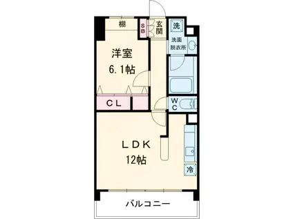 ノブレ浜田山(1LDK/2階)の間取り写真