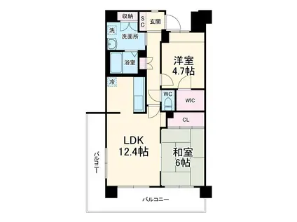 クリサンテーム妙典2(2LDK/7階)の間取り写真