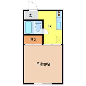 メゾン有村(1K/1階)の間取り写真