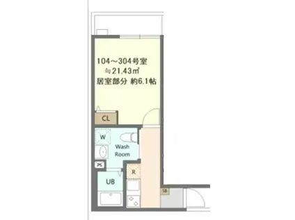 中新田A号棟(1K/1階)の間取り写真