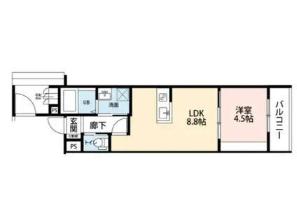 京成電鉄金町線 京成金町駅 徒歩10分 3階建 築1年(1LDK/1階)の間取り写真