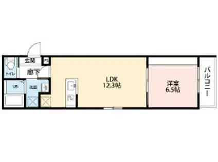 京成電鉄金町線 京成金町駅 徒歩10分 3階建 築1年(1LDK/2階)の間取り写真