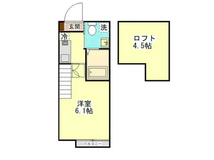 サヌーク生田(1K/1階)の間取り写真