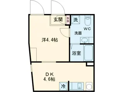 レピュア亀有レジデンス(1DK/1階)の間取り写真