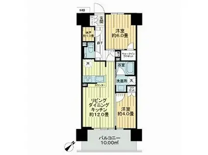 プライム川崎(2LDK/3階)の間取り写真