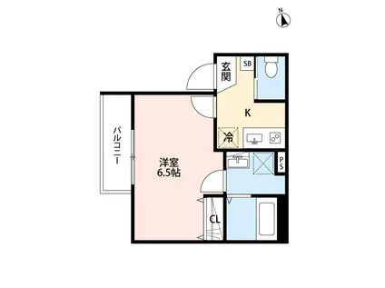 ASSO指扇(1K/3階)の間取り写真