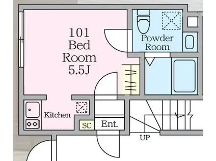 REBERTY元住吉(ワンルーム/1階)の間取り写真