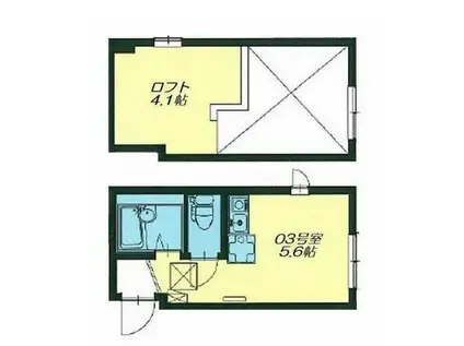 アルファ生田2号棟(ワンルーム/1階)の間取り写真