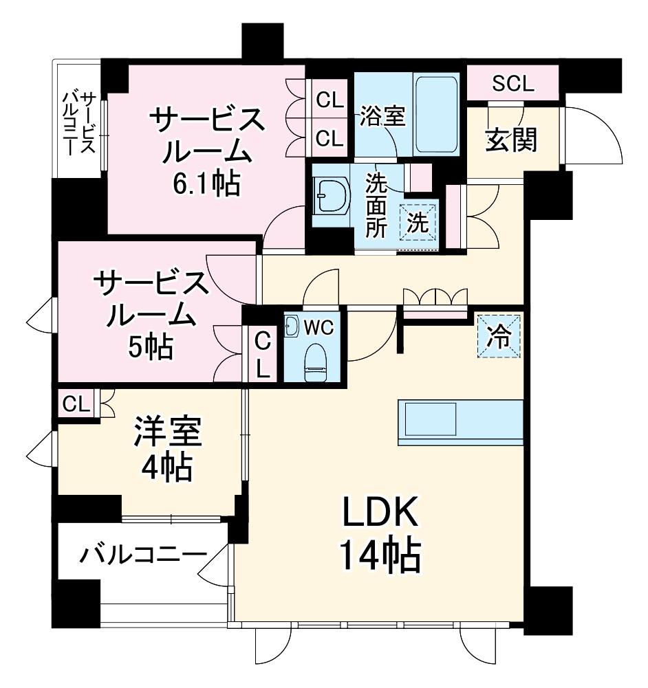 ピアース日吉(1SLDK/2階)の間取り写真
