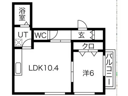 LA VITA三国本町(1LDK/2階)の間取り写真