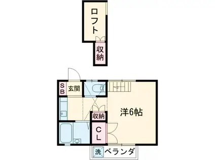 エステートピュア立石Ⅱ(1K/2階)の間取り写真