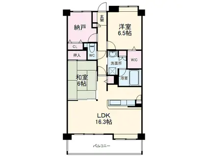 プレリオン豊中・中桜塚(2SLDK/1階)の間取り写真