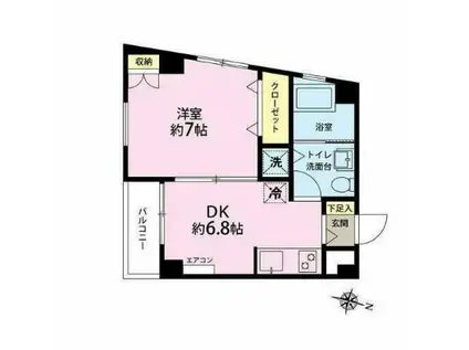 コートTK(1DK)の間取り写真