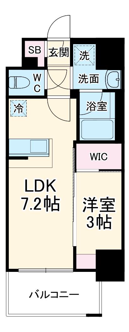 エスリードレジデンス ザ・グラン大阪ノア(1LDK/2階)の間取り写真