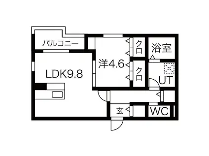 G FLAT 太閤(1LDK/1階)の間取り写真