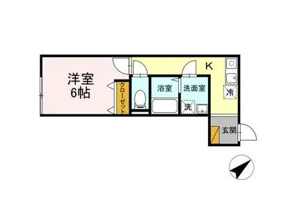 クロモクテラス弁天(1K/2階)の間取り写真