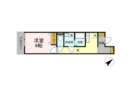 クロモクテラス弁天(1K/3階)の間取り写真