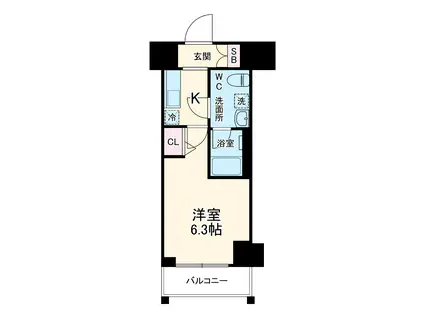 RELUXIA GRANDE 横濱吉野町(1K/8階)の間取り写真