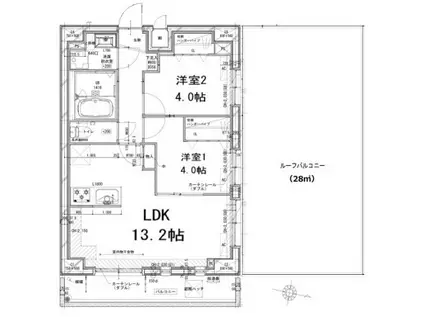 DIPS竹ノ塚駅前(2LDK/8階)の間取り写真