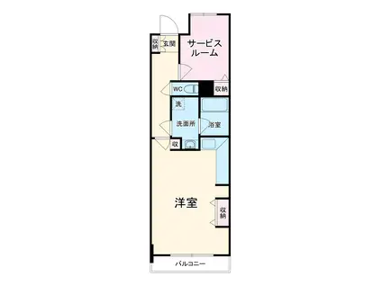 ライオンズマンション淵野辺(1SK/2階)の間取り写真