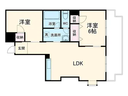 YASUHIRAビル(2LDK/6階)の間取り写真